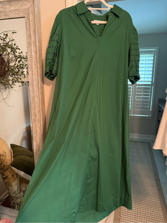 Chico's Dresses & Skirts - Chico's Emerald Green Collared Midi Dress